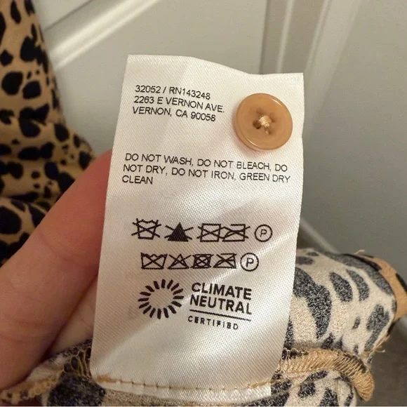 Reformation Port Dress Leopard Print Long Sleeve Fit & Flare Size 20 - Picture 7 of 9